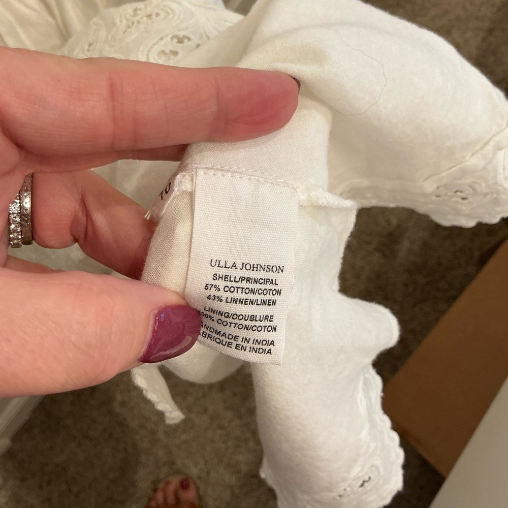 Ulla Johnson White Lace-Up Embroidered dress - Picture 8 of 11
